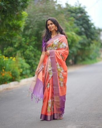 Elegant korean Silk Saree