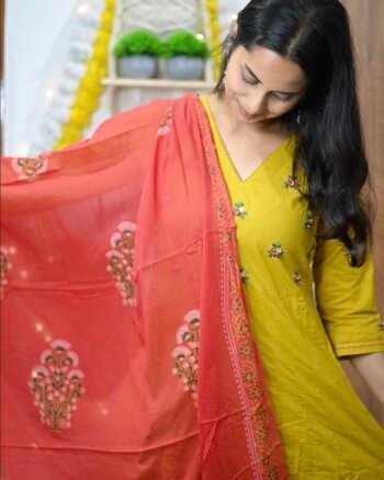 Mustard Yellow Mulcotton Suit Set