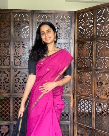 Elegant Maheshwari Cotton Saree with Traditional Weave