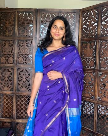 Elegant Maheshwari Cotton Saree with Traditional Weave