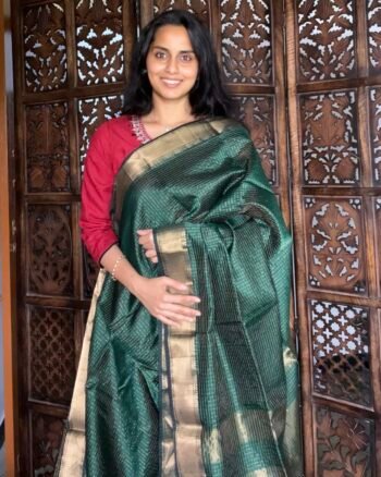 Handwoven Maheshwari Silk Cotton Saree | Elegant Traditional Weave